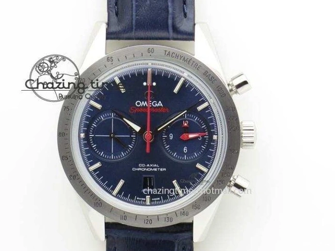 0113 Speedmaster ’57 Co-Axial RG OMF 1:1 Best Edition Black Dial On Leather Strap A9300 (Free Leather Strap) Resilient 8064